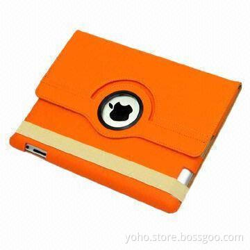 Orange 360 Degrees Case for iPad 2 and 3 with Elastic Closure Strap, Multi-color Available